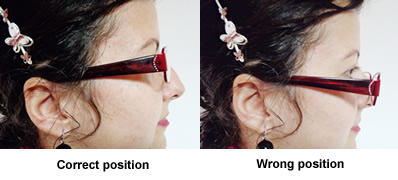 progressive eyeglasses position